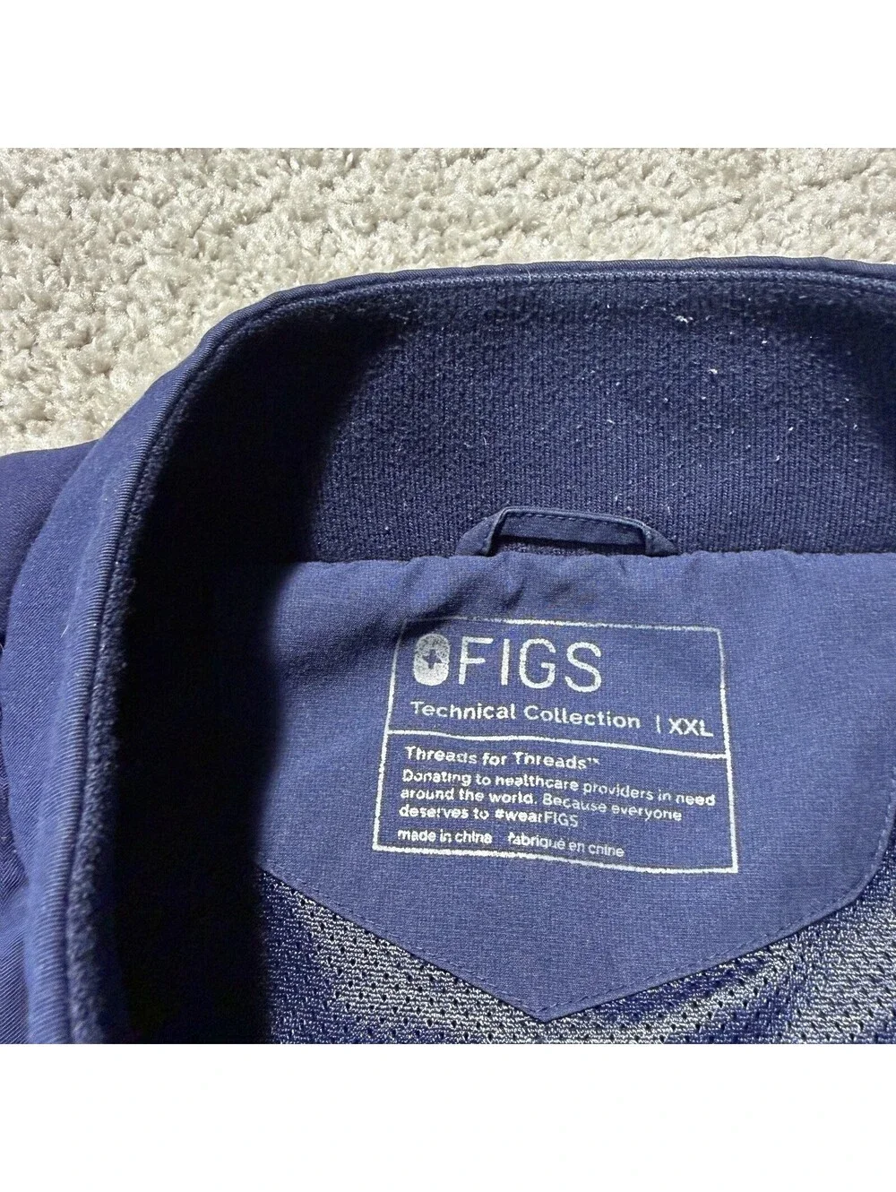 FIGS Cobaki Performance Scrub Jacket Men's XXL Navy Blue Technical Pockets